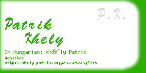 patrik khely business card